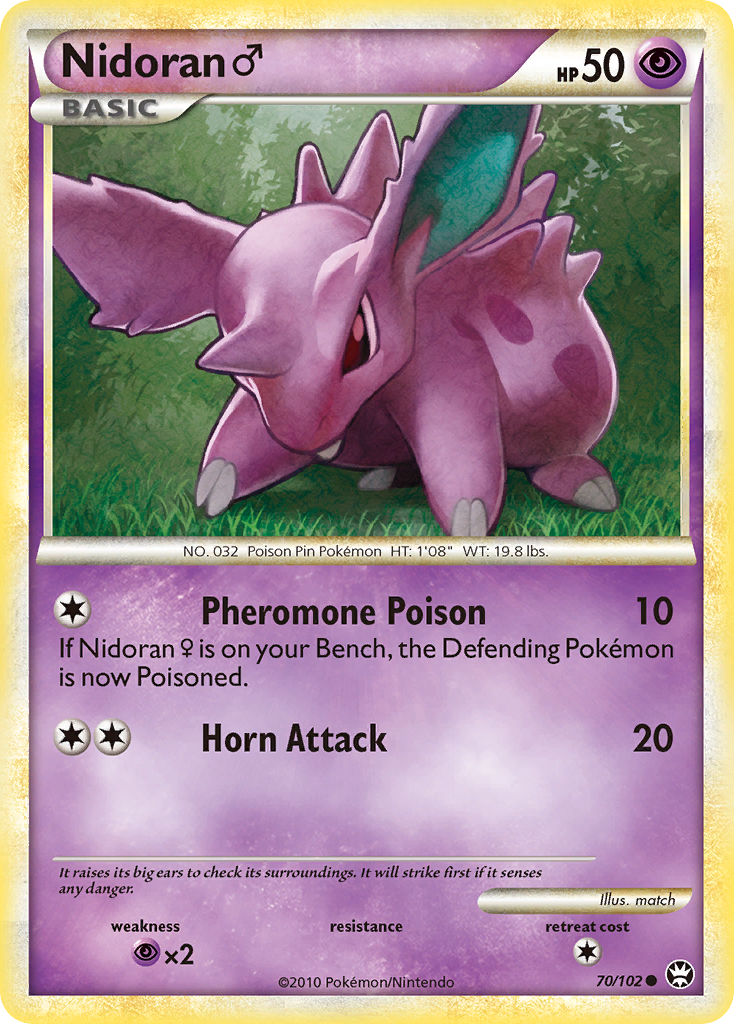 Nidoran (70/102) (Male) [HeartGold & SoulSilver: Triumphant] Reverse Holofoil