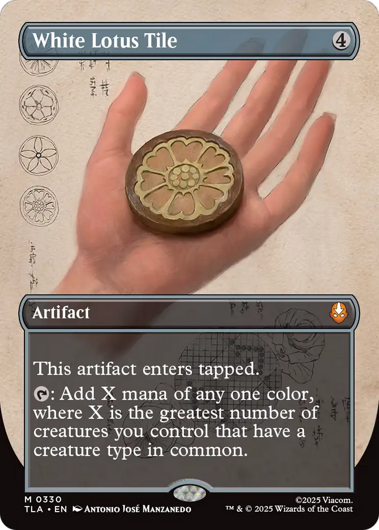 White Lotus Tile (Borderless) [Avatar: The Last Airbender] Foil