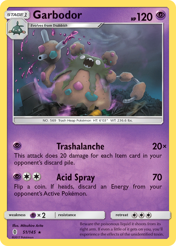 Garbodor (51/145) [Sun & Moon: Guardians Rising] Reverse Holofoil