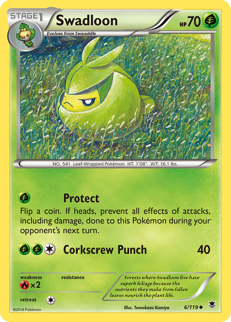 Swadloon (6/119) [XY: Phantom Forces] Reverse Holofoil