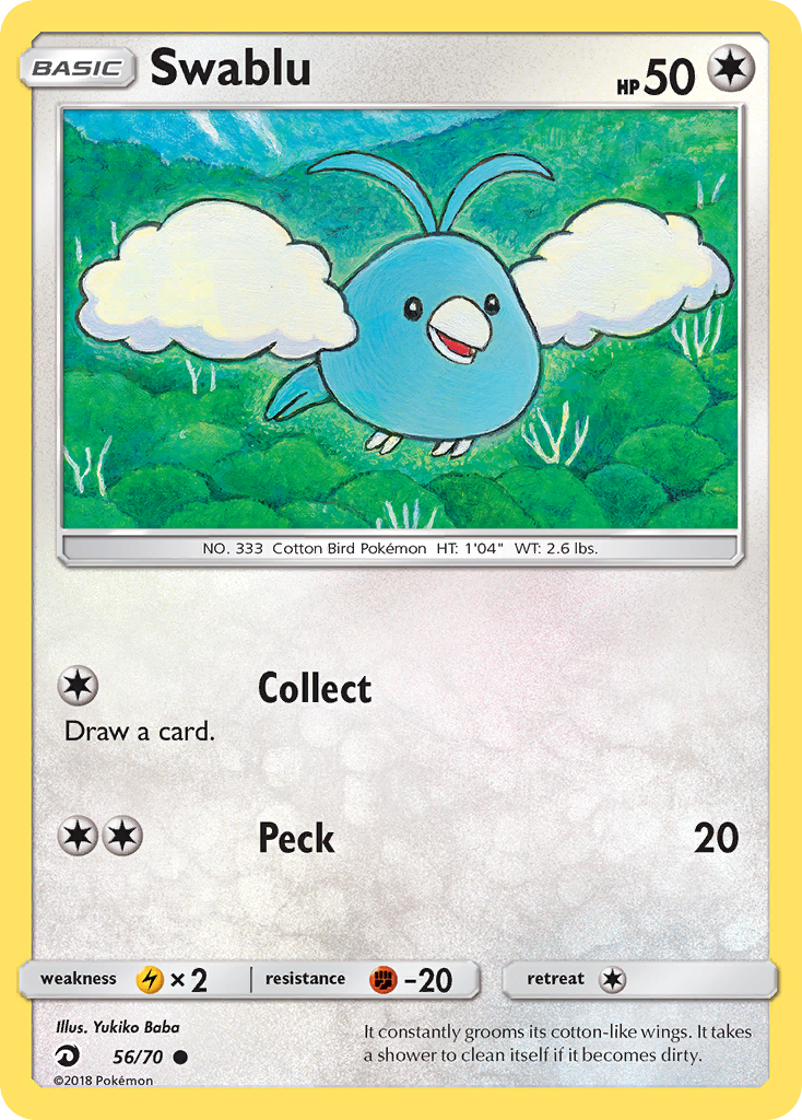 Swablu (56/70) [Sun & Moon: Dragon Majesty] Reverse Holofoil