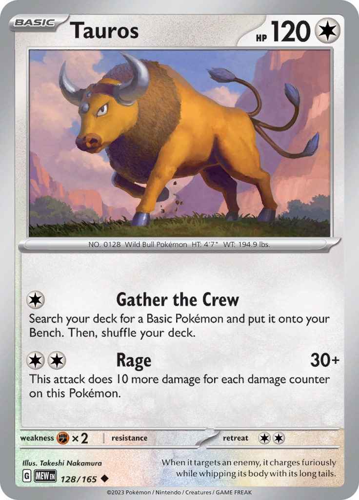 Tauros (128/165) [Scarlet & Violet 151] Reverse Holofoil