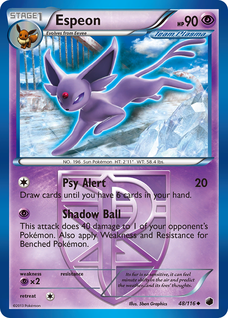 Espeon (48/116) [Black & White: Plasma Freeze] Reverse Holofoil