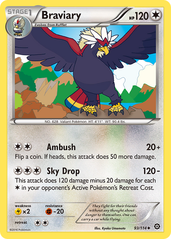 Braviary (93/114) [XY: Steam Siege] Reverse Holofoil