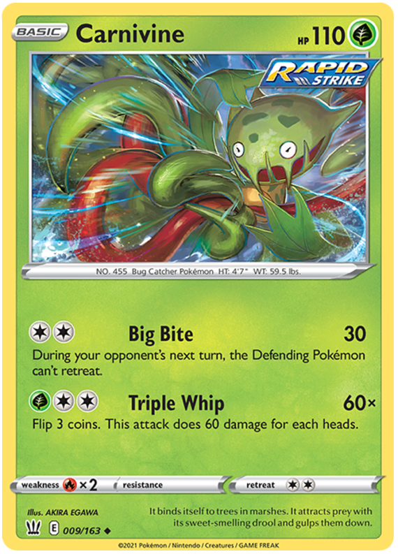 Carnivine (009/163) [Sword & Shield: Battle Styles] Reverse Holofoil
