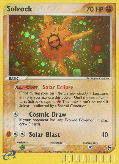 Solrock (13/100) [EX: Sandstorm] Reverse Holofoil