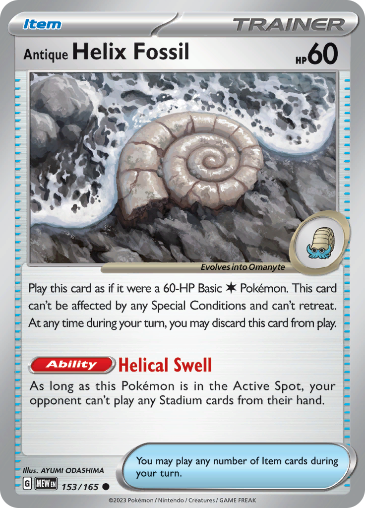 Antique Helix Fossil (153/165) [Scarlet & Violet 151] Reverse Holofoil