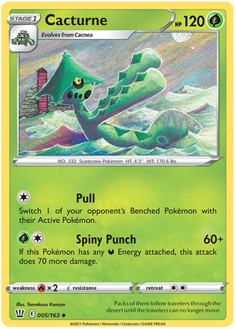 Cacturne (005/163) [Sword & Shield: Battle Styles] Reverse Holofoil