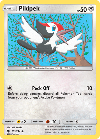 Pikipek (163/214) [Sun & Moon: Lost Thunder] Reverse Holofoil