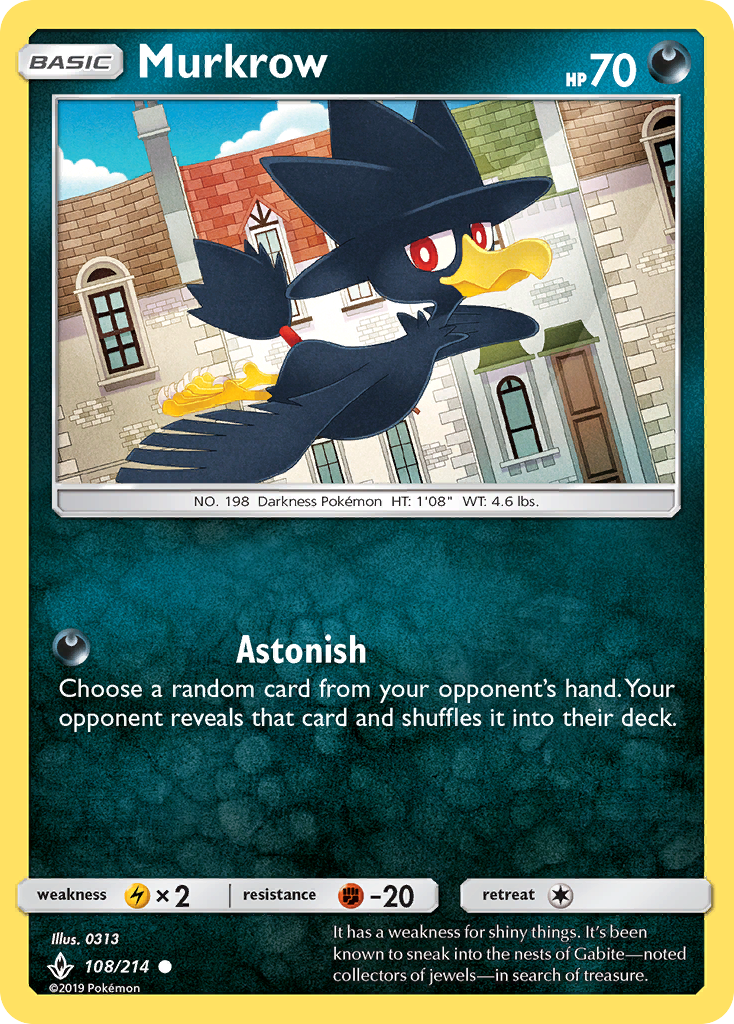 Murkrow (108/214) [Sun & Moon: Unbroken Bonds] Reverse Holofoil