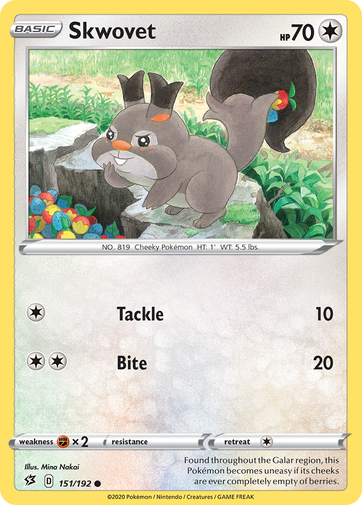 Skwovet (151/192) [Sword & Shield: Rebel Clash] Reverse Holofoil