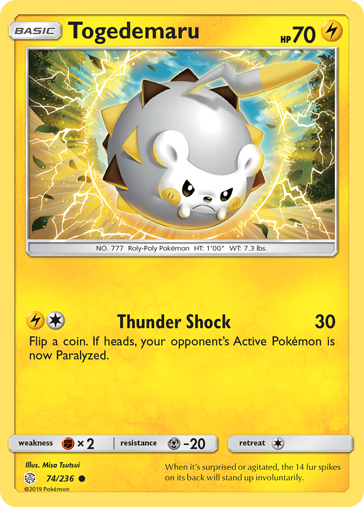 Togedemaru (74/236) [Sun & Moon: Cosmic Eclipse] Reverse Holofoil