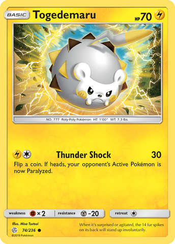 Togedemaru (74/236) [Sun & Moon: Cosmic Eclipse] Reverse Holofoil