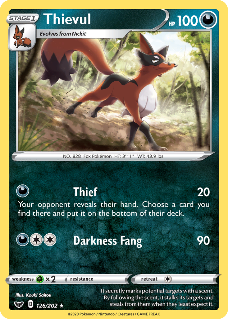 Thievul (126/202) [Sword & Shield: Base Set] Reverse Holofoil