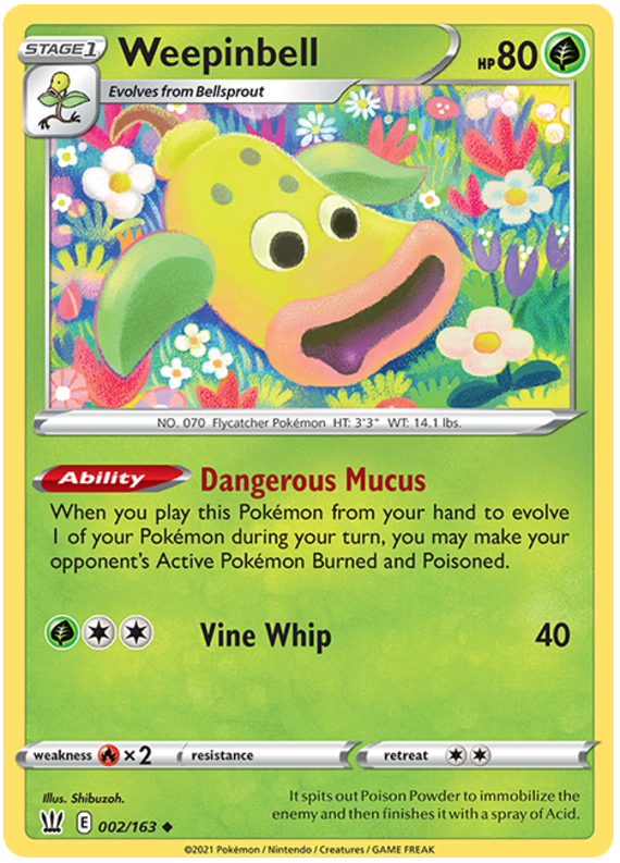 Weepinbell (002/163) [Sword & Shield: Battle Styles] Reverse Holofoil