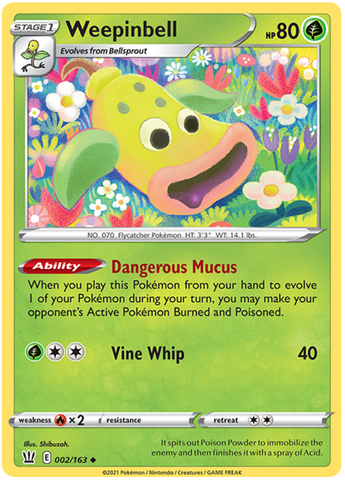 Weepinbell (002/163) [Sword & Shield: Battle Styles] Reverse Holofoil