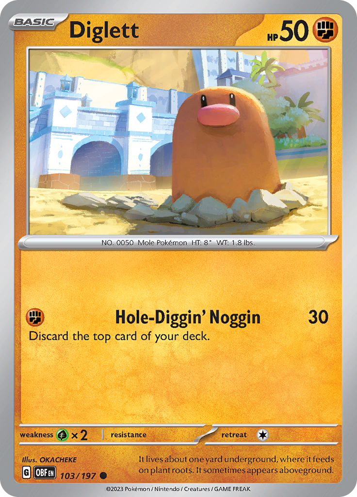 Diglett (103/197) [Scarlet & Violet: Obsidian Flames] Reverse Holofoil