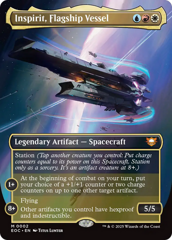 Inspirit, Flagship Vessel (Borderless) [Edge of Eternities Commander] Foil