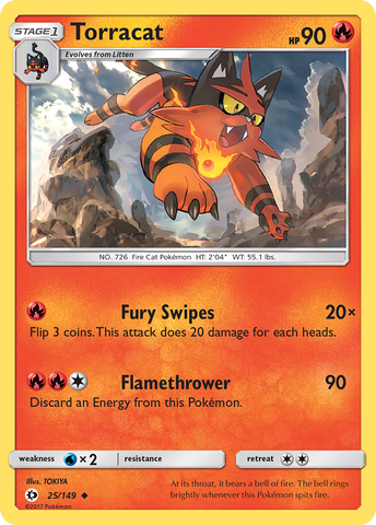 Torracat (25/149) [Sun & Moon: Base Set] Reverse Holofoil