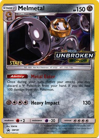 Melmetal (SM181) (Staff Prerelease Promo) [Sun & Moon: Black Star Promos] Reverse Holofoil