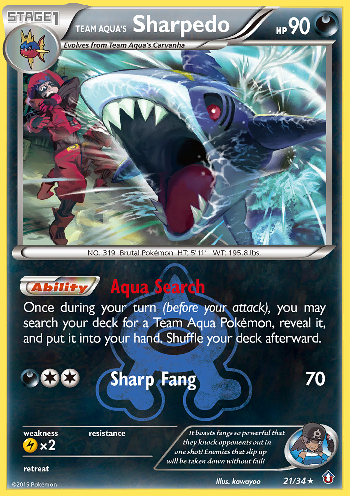 Team Aqua's Sharpedo (21/34) [XY: Double Crisis] Reverse Holofoil
