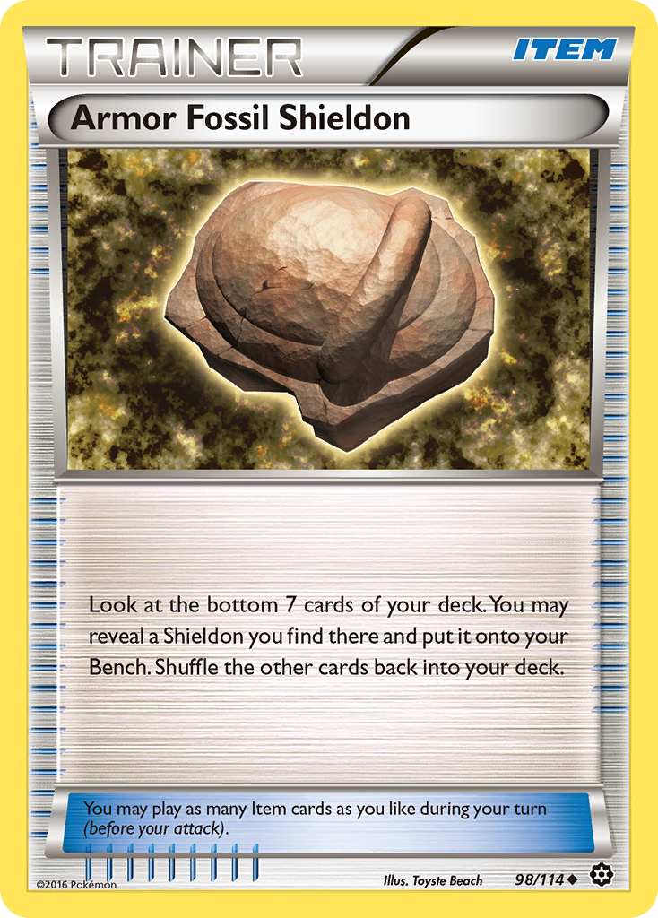 Armor Fossil Shieldon (98/114) [XY: Steam Siege] Reverse Holofoil