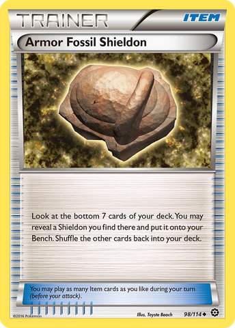 Armor Fossil Shieldon (98/114) [XY: Steam Siege] Reverse Holofoil