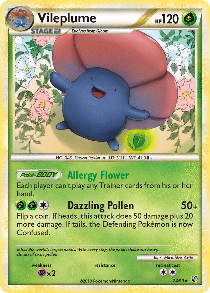 Vileplume (24/90) [HeartGold & SoulSilver: Undaunted] Reverse Holofoil