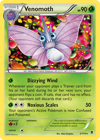 Venomoth (2/119) [XY: Phantom Forces] Reverse Holofoil