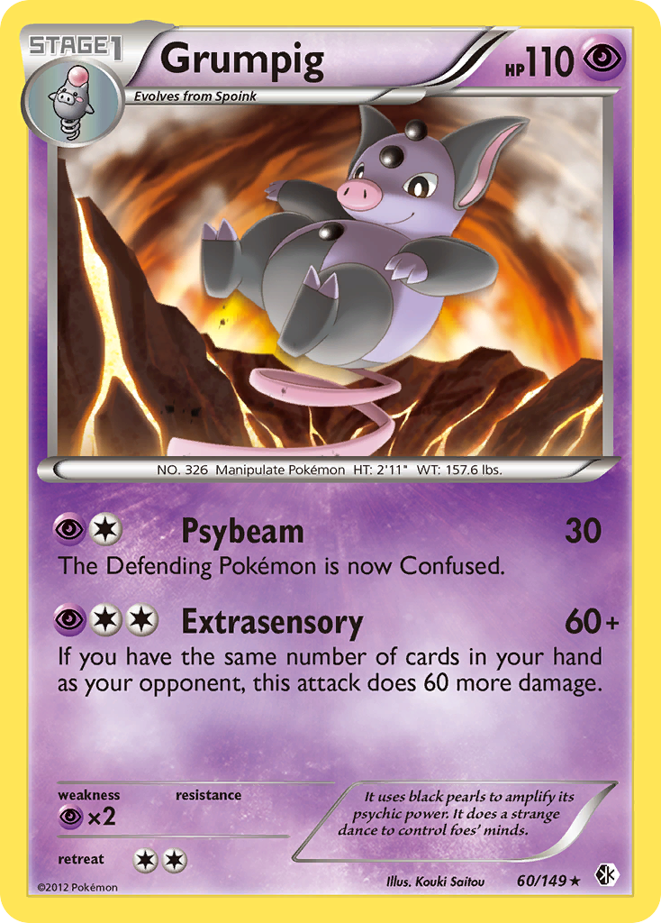 Grumpig (60/149) [Black & White: Boundaries Crossed] Reverse Holofoil