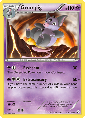 Grumpig (60/149) [Black & White: Boundaries Crossed] Reverse Holofoil