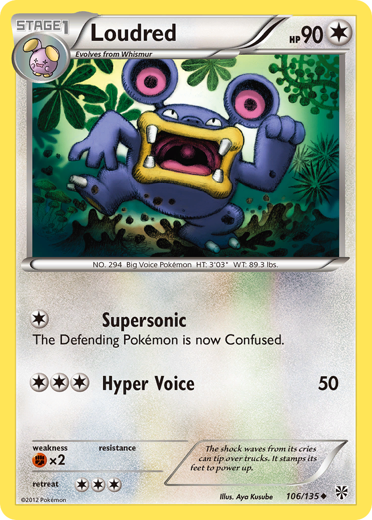 Loudred (106/135) [Black & White: Plasma Storm] Reverse Holofoil