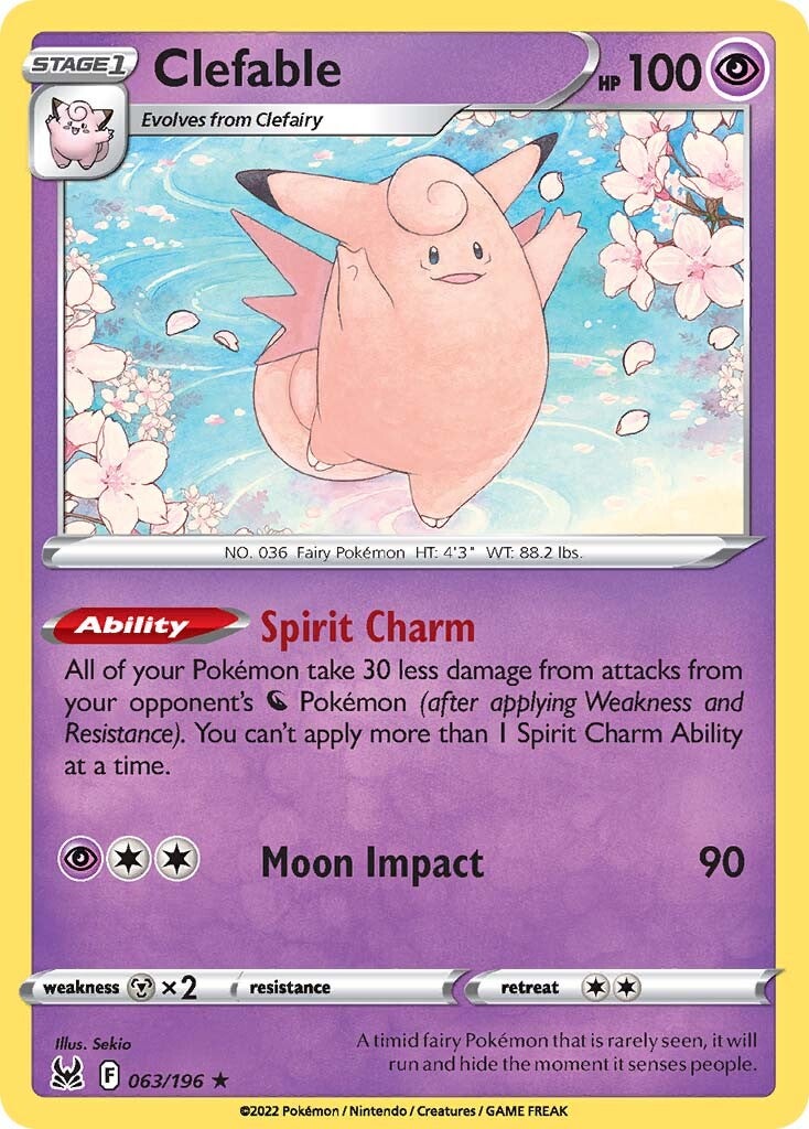 Clefable (063/196) [Sword & Shield: Lost Origin] Reverse Holofoil