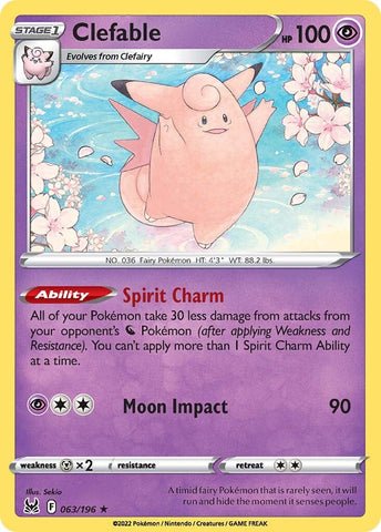 Clefable (063/196) [Sword & Shield: Lost Origin] Reverse Holofoil