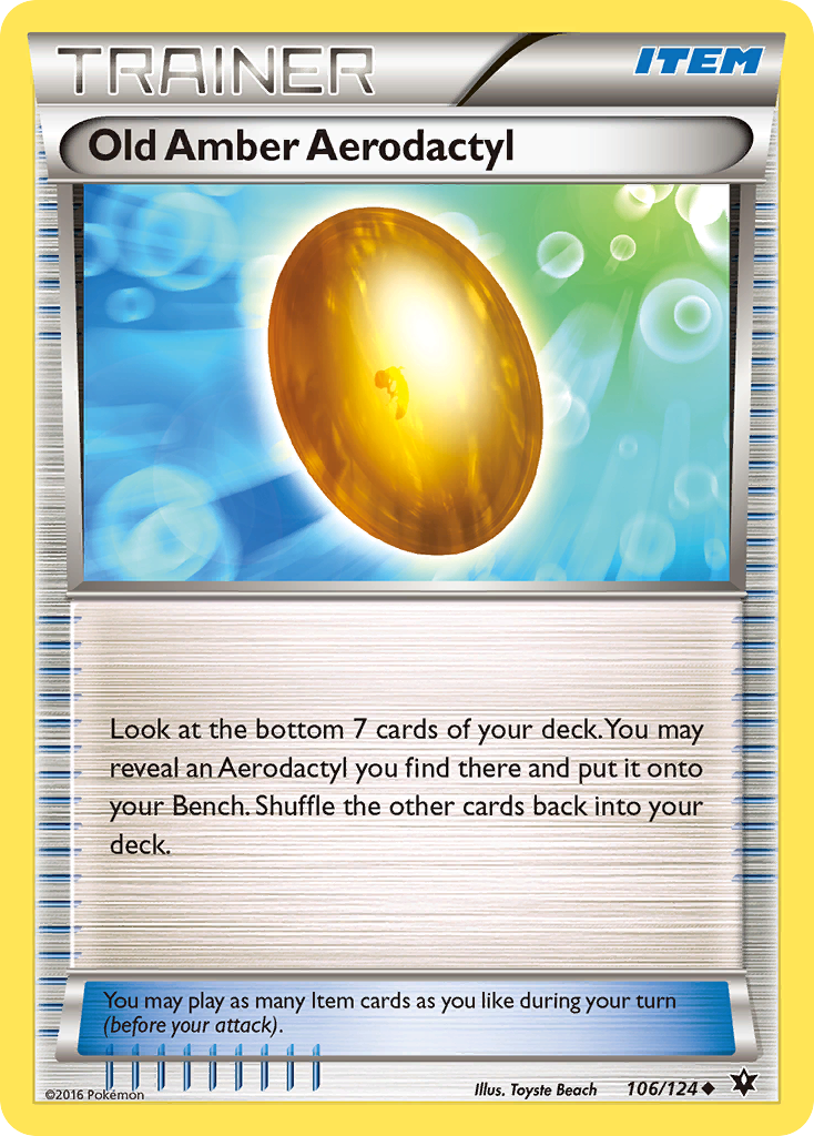 Old Amber Aerodactyl (106/124) [XY: Fates Collide] Reverse Holofoil