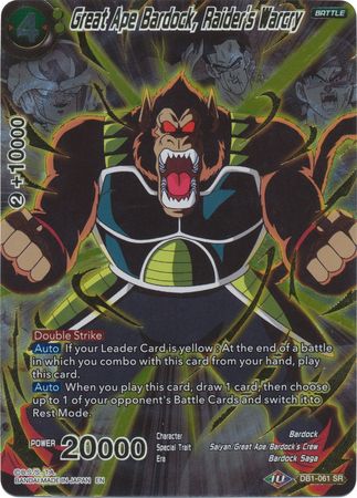 Great Ape Bardock, Raider's Warcry (Alternate Art) (DB1-061) [Special Anniversary Set 2020] Parallel Foil
