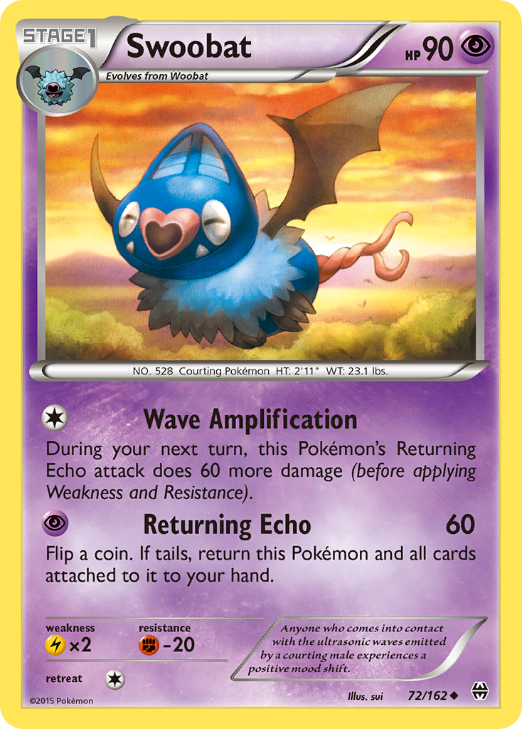 Swoobat (72/162) [XY: BREAKthrough] Reverse Holofoil