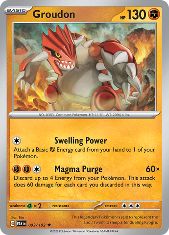 Groudon (093/182) [Scarlet & Violet: Paradox Rift] Reverse Holofoil