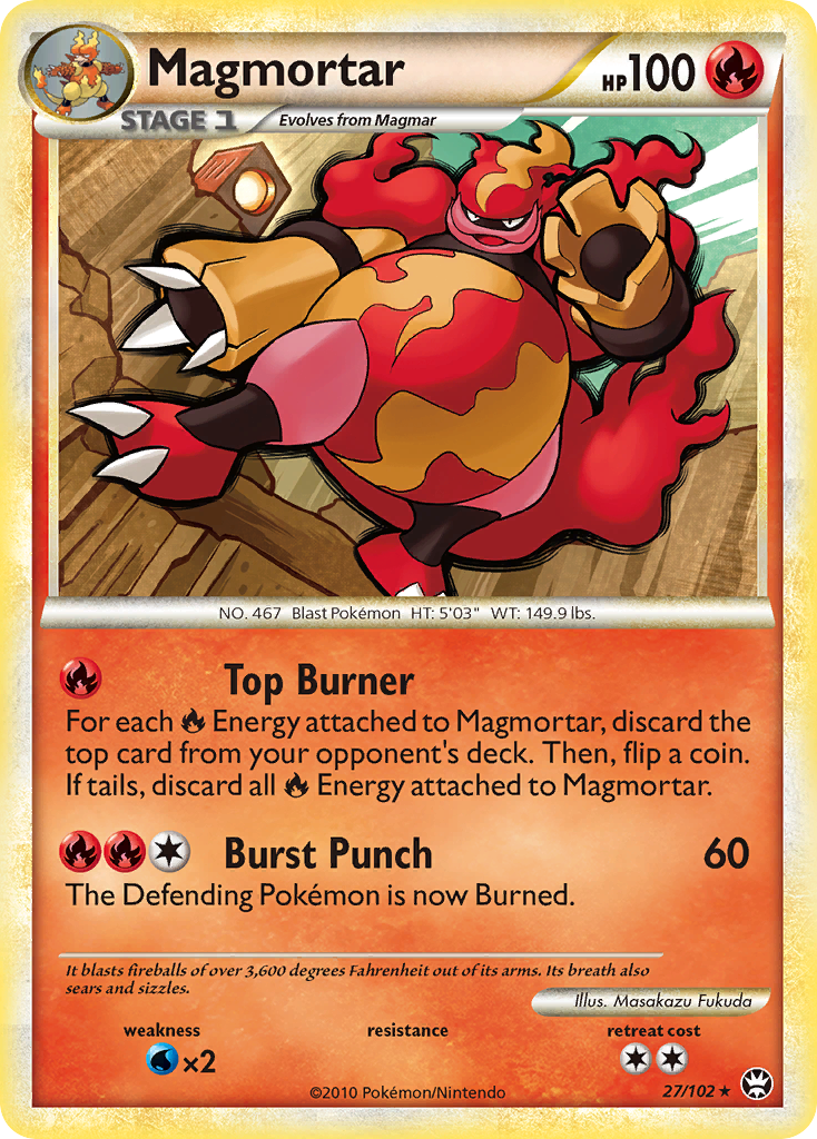 Magmortar (27/102) [HeartGold & SoulSilver: Triumphant] Reverse Holofoil