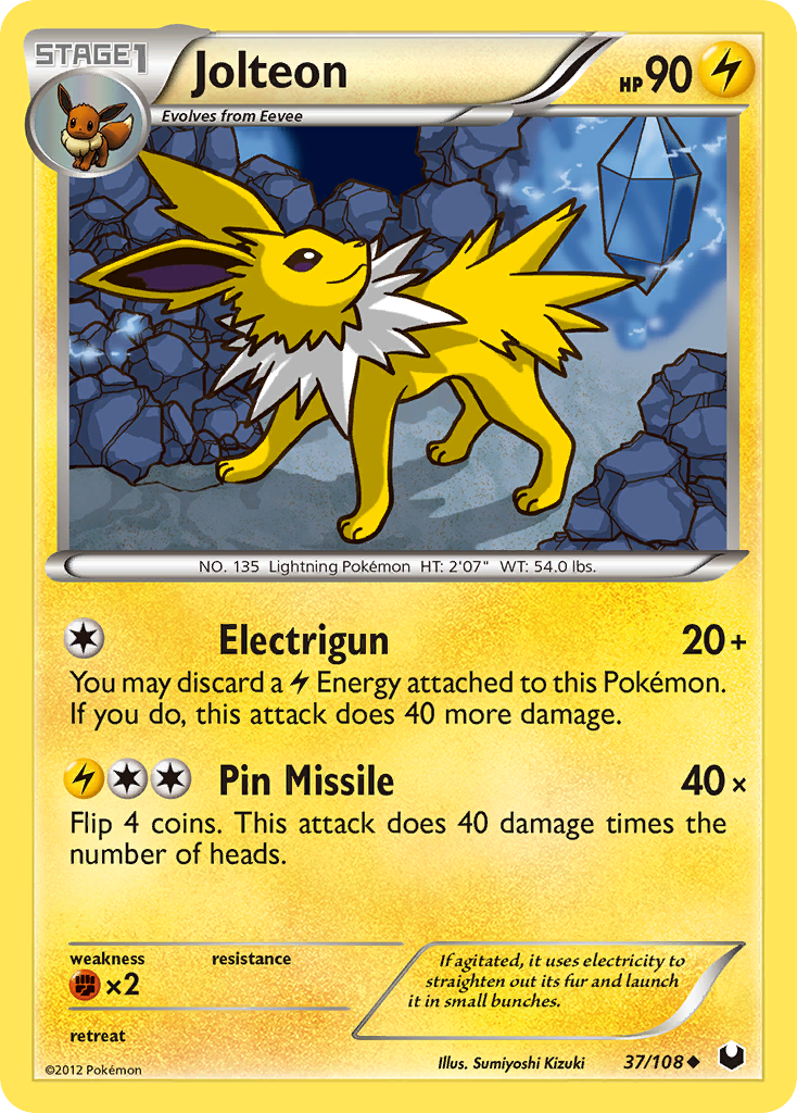 Jolteon (37/108) [Black & White: Dark Explorers] Reverse Holofoil