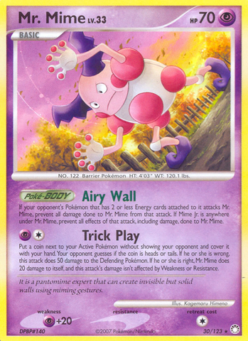 Mr. Mime (30/123) [Diamond & Pearl: Mysterious Treasures] Reverse Holofoil