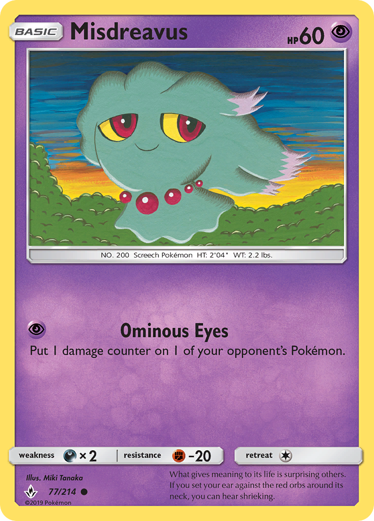 Misdreavus (77/214) [Sun & Moon: Unbroken Bonds] Reverse Holofoil