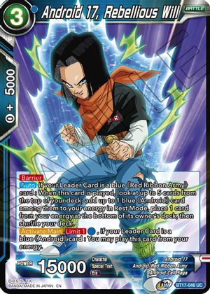 Android 17, Rebellious Will (BT17-046) [Ultimate Squad] Parallel Foil