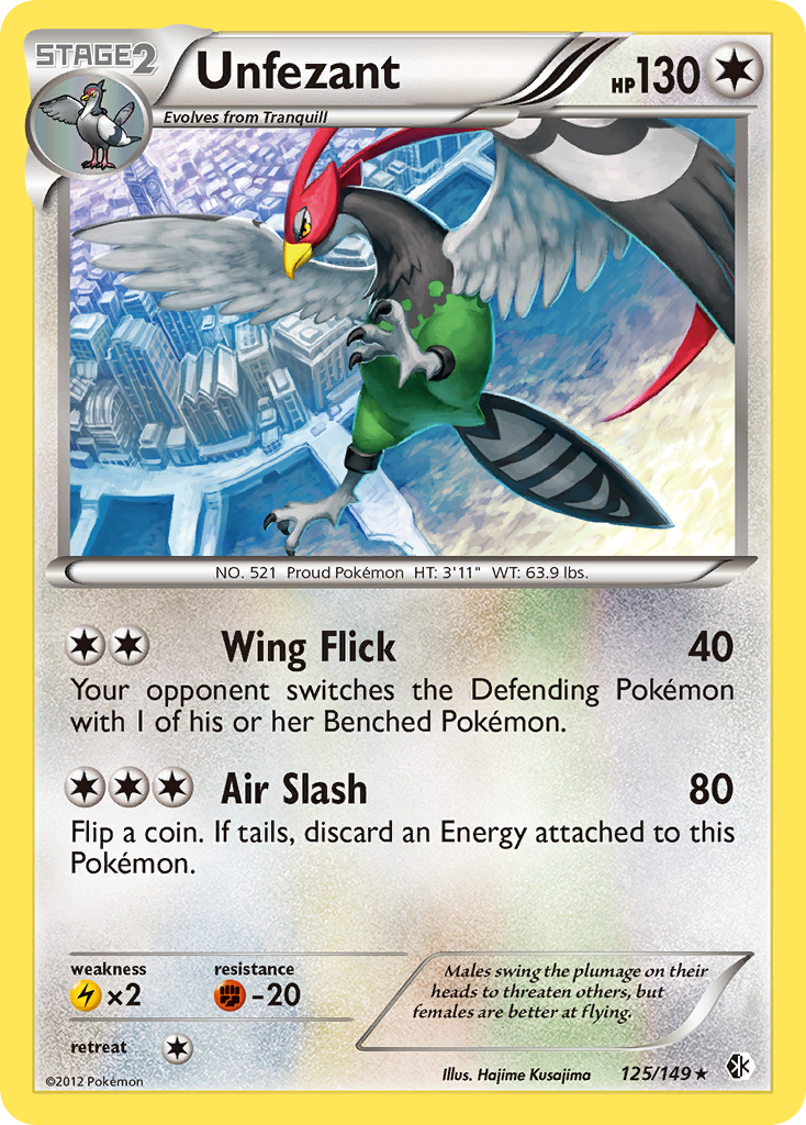Unfezant (125/149) [Black & White: Boundaries Crossed] Reverse Holofoil
