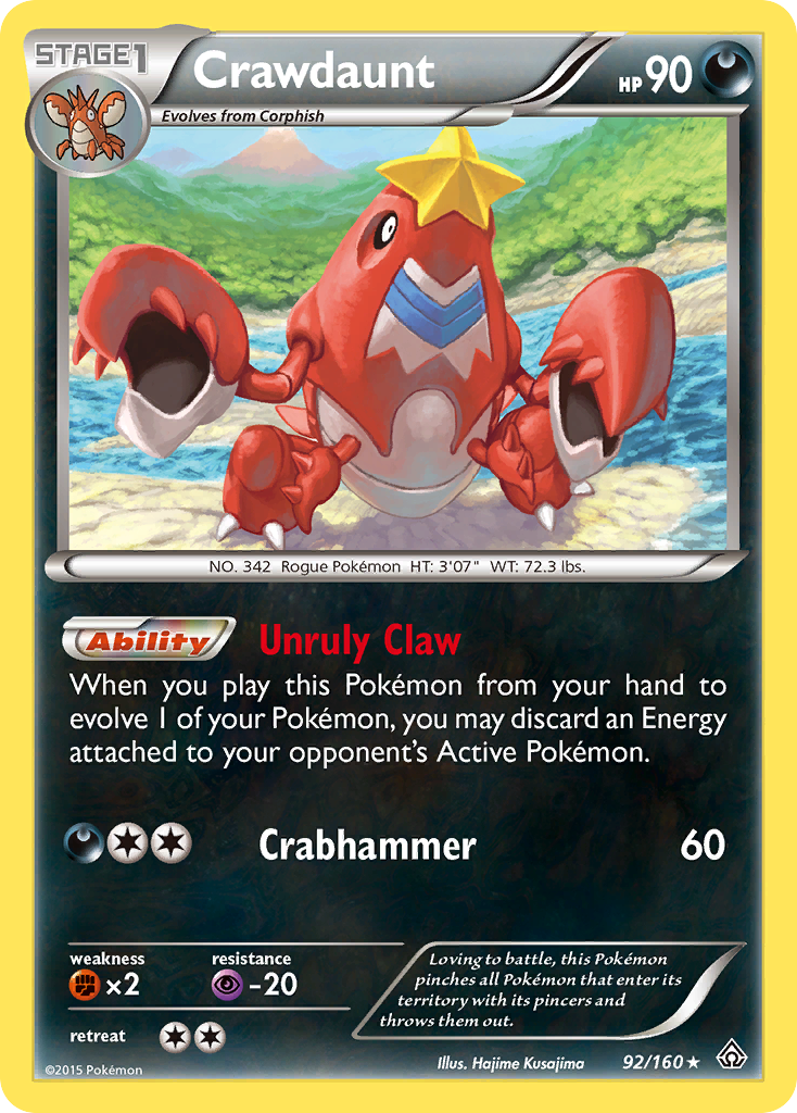 Crawdaunt (92/160) [XY: Primal Clash] Reverse Holofoil