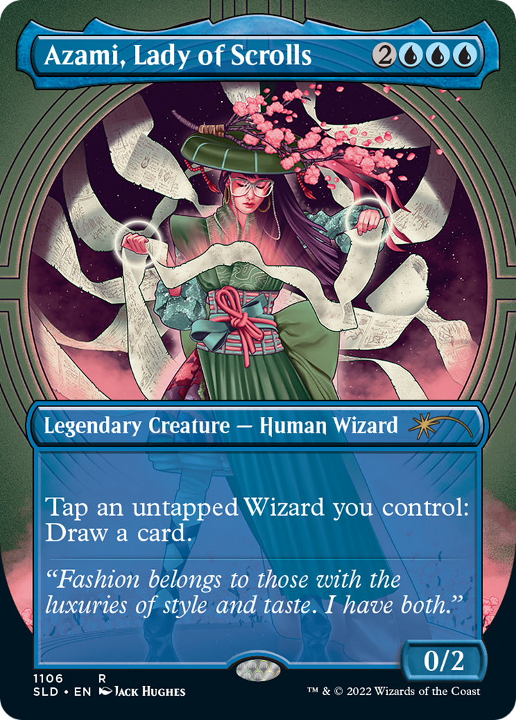 Azami, Lady of Scrolls (Borderless) [Secret Lair Drop Series] Foil