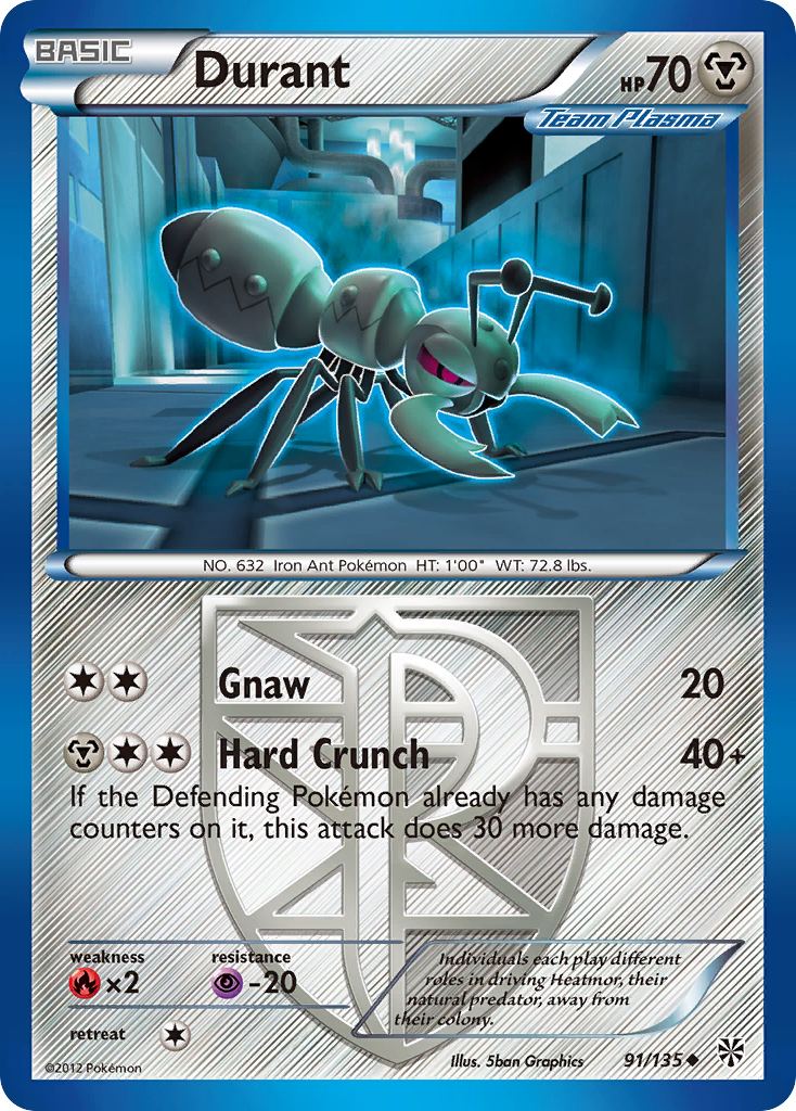 Durant (91/135) [Black & White: Plasma Storm] Reverse Holofoil