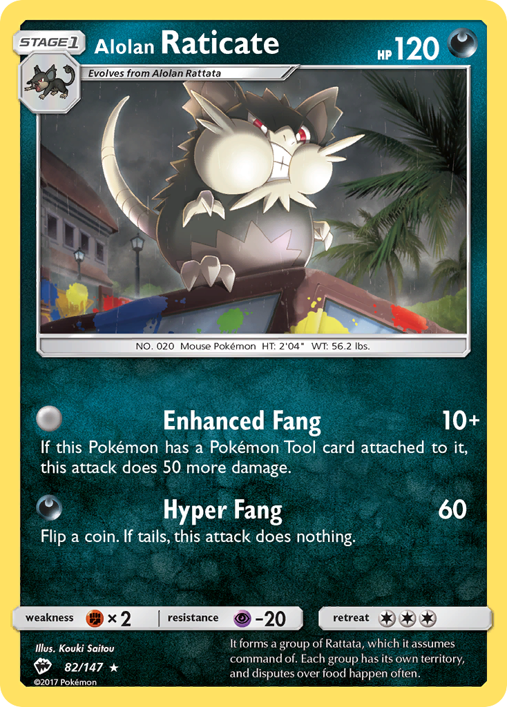 Alolan Raticate (82/147) [Sun & Moon: Burning Shadows] Reverse Holofoil