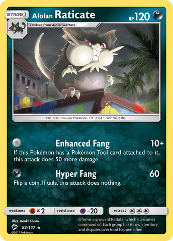 Alolan Raticate (82/147) [Sun & Moon: Burning Shadows] Reverse Holofoil