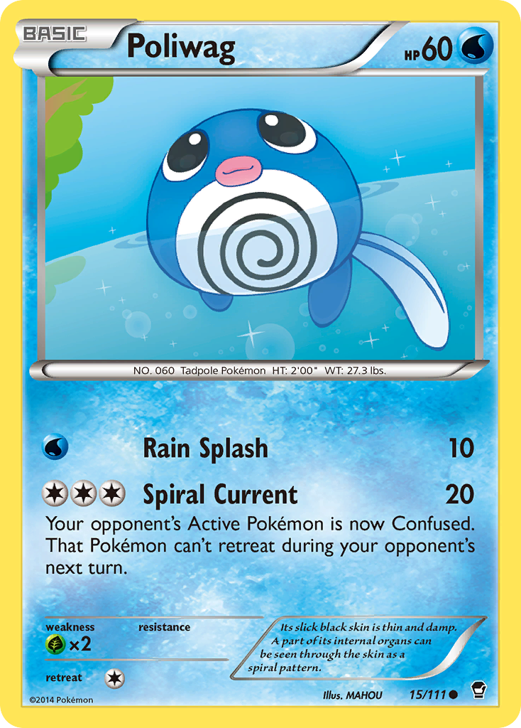 Poliwag (15/111) [XY: Furious Fists] Reverse Holofoil